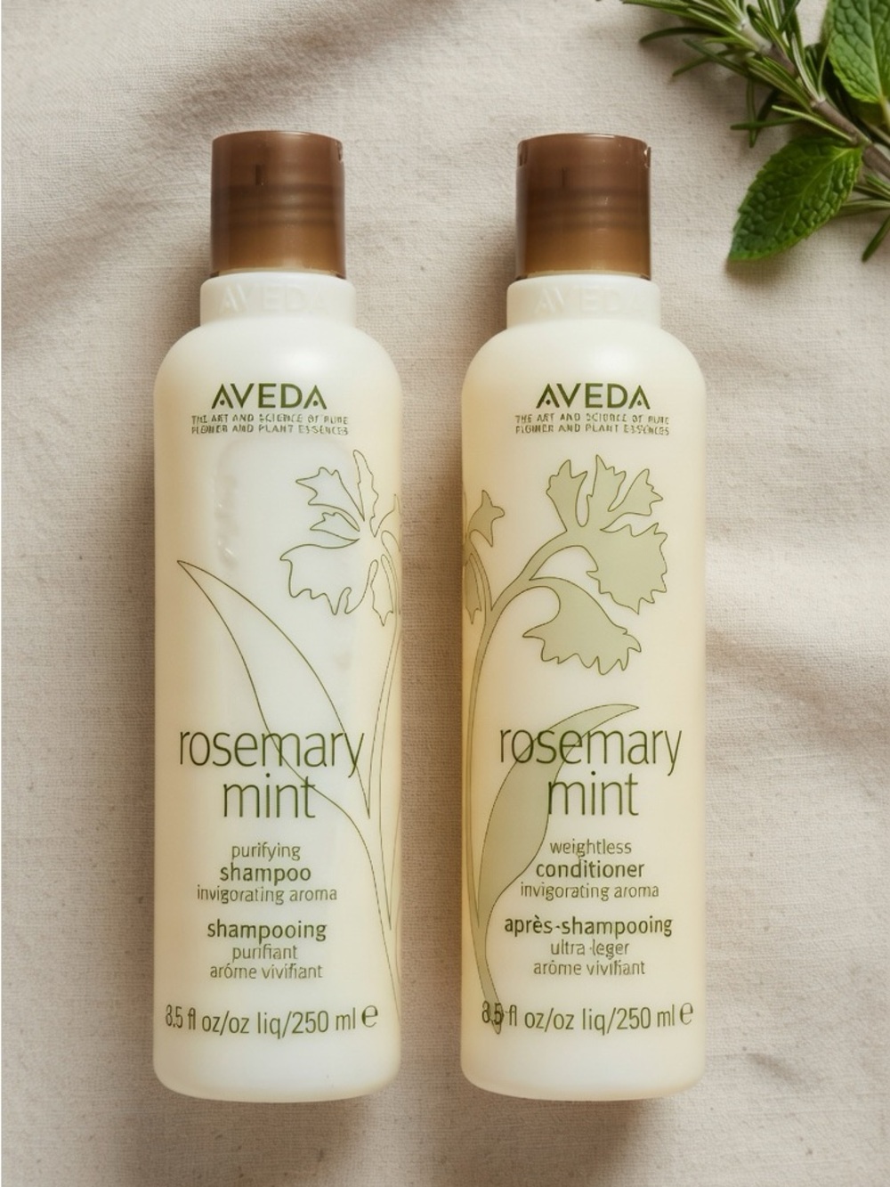 NEW! Aveda Rosemary Mint Shampoo & Conditioner Bundle Duo - 8.5 oz Full Size